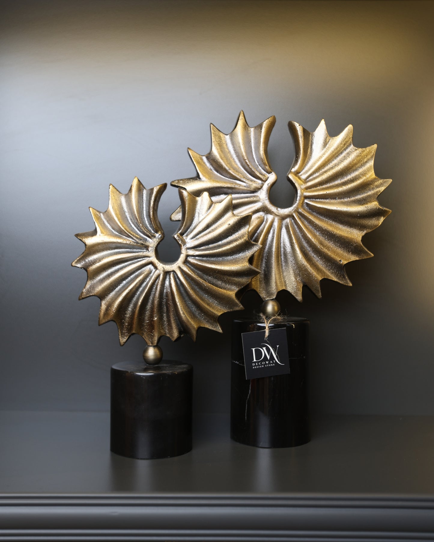 2’li Altın Güneş Form Dekoratif Obje