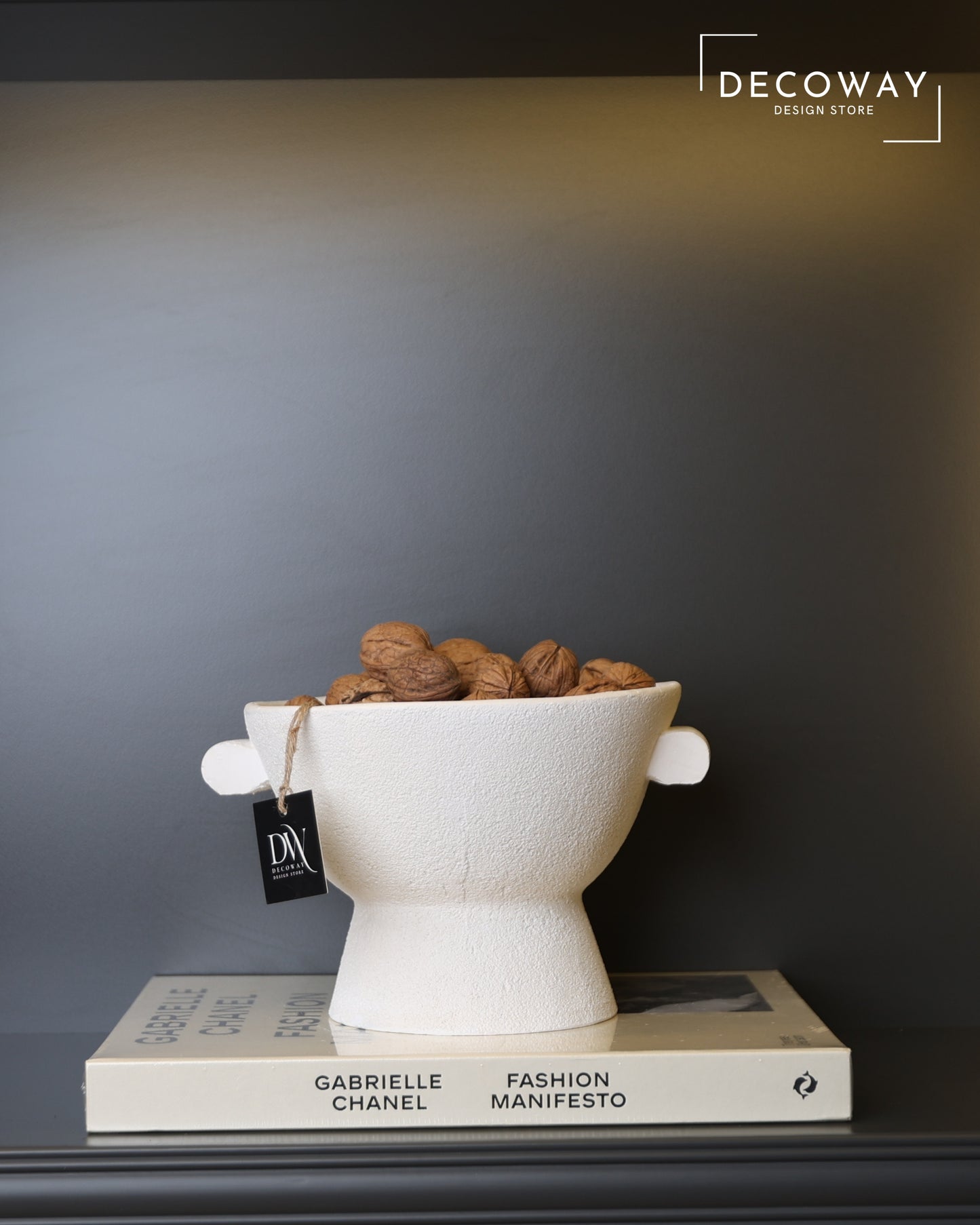 Textured White Bowl – Dokulu Beyaz Dekoratif Kase