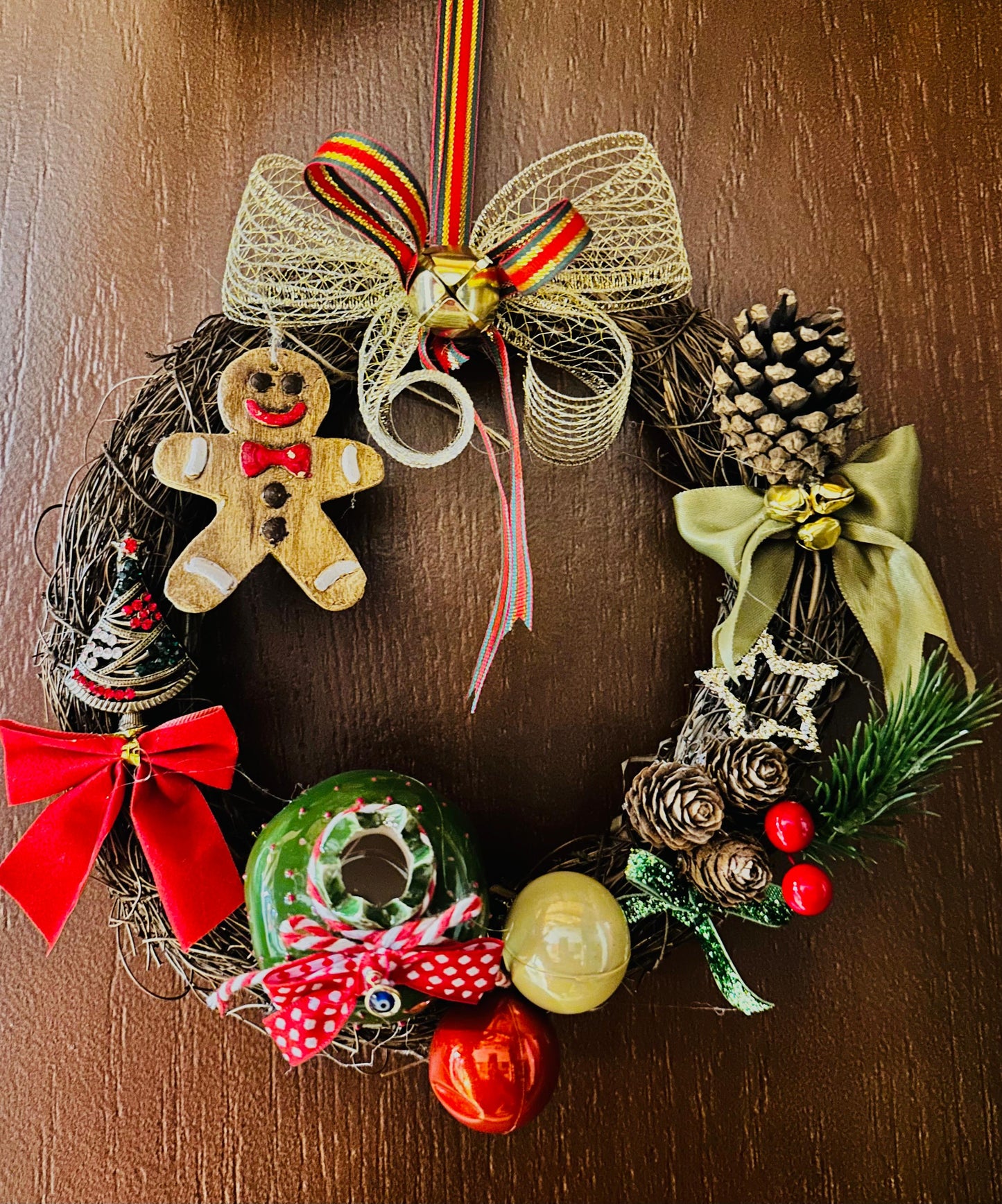 Yılbaşı Kapı Çelengi – Süslemeli Noel Halkası
