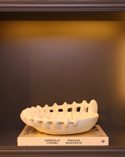Double Wave Bowl – Krem Organik Formlu Dekoratif Kase