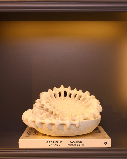 Coral Shell Bowl – Krem Mercan Formlu Geniş Kase