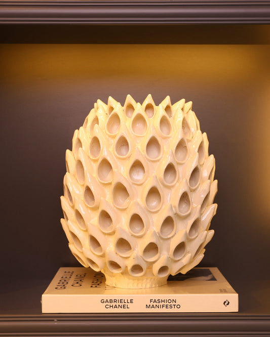 Honeycomb Sculpture – Krem Petek Formlu Dekoratif Obje