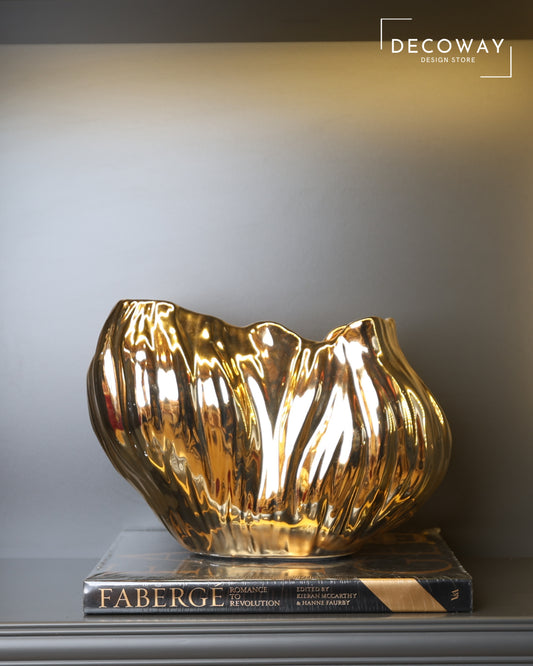 Gold Orkide Vazosu – Lüks Dekoratif Tasarım