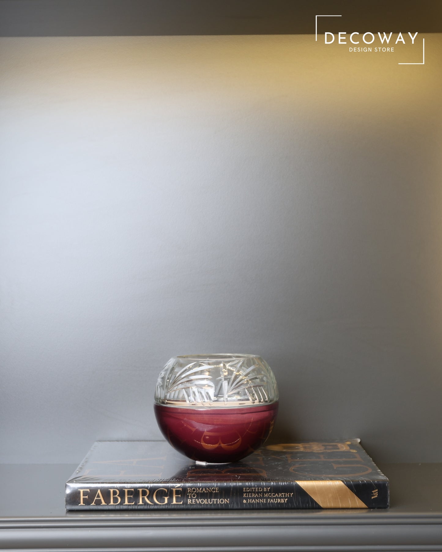 Bordo Kristal Cam Küre Mum