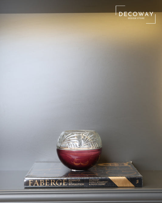 Bordo Kristal Cam Küre Mum