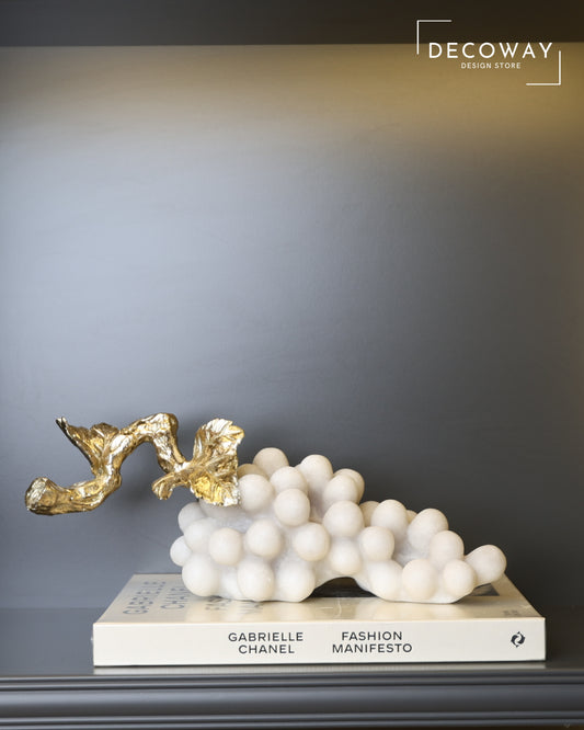 Golden Pearl Coral – Gold Detaylı Deniz Temalı Obje