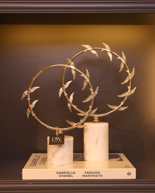 Infinity Circle Duo – 2’li Gold Çelenk Dekor