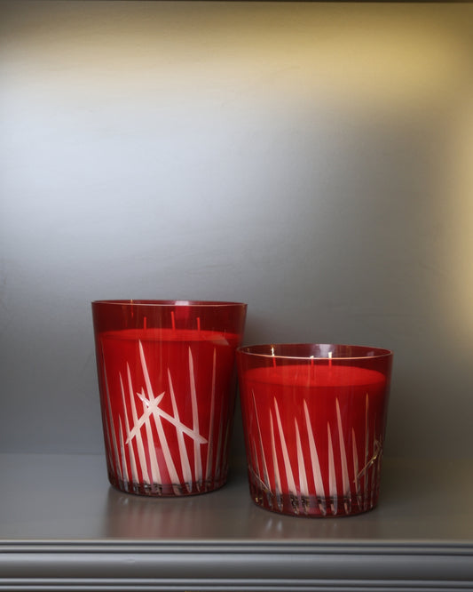 Kırmızı Cam Mumluk – 2’li Set
